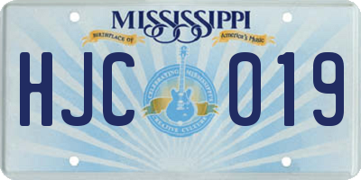 MS license plate HJC019