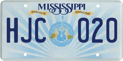 MS license plate HJC020