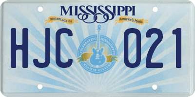 MS license plate HJC021