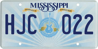 MS license plate HJC022