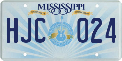 MS license plate HJC024