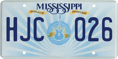 MS license plate HJC026