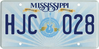 MS license plate HJC028