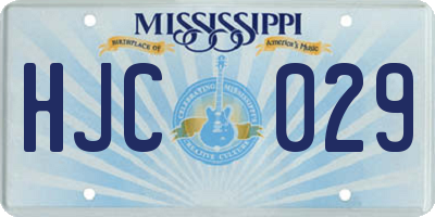 MS license plate HJC029