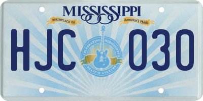 MS license plate HJC030