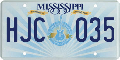 MS license plate HJC035