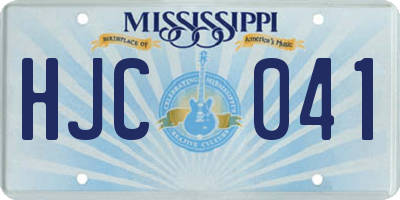 MS license plate HJC041