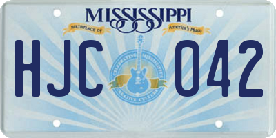 MS license plate HJC042