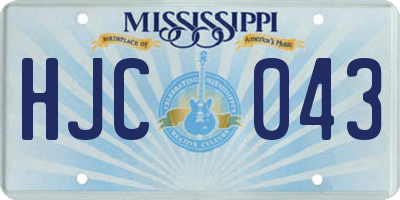 MS license plate HJC043