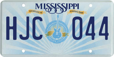 MS license plate HJC044