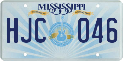 MS license plate HJC046