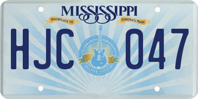 MS license plate HJC047