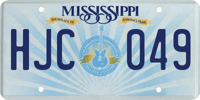 MS license plate HJC049