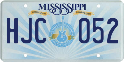 MS license plate HJC052