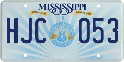 MS license plate HJC053