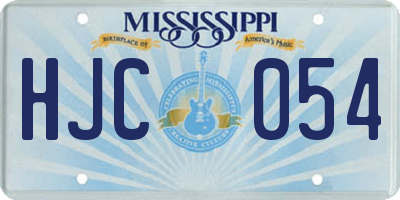 MS license plate HJC054