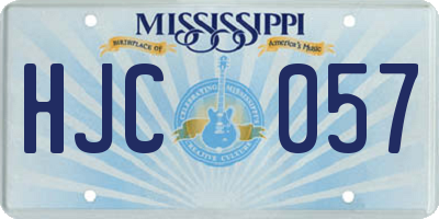 MS license plate HJC057
