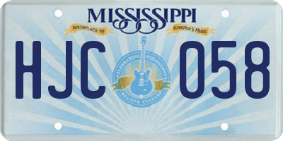 MS license plate HJC058