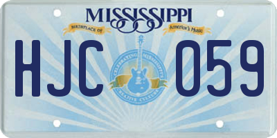 MS license plate HJC059
