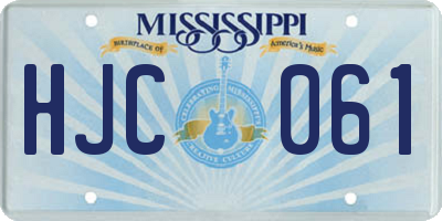 MS license plate HJC061