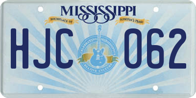 MS license plate HJC062