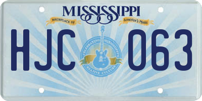MS license plate HJC063