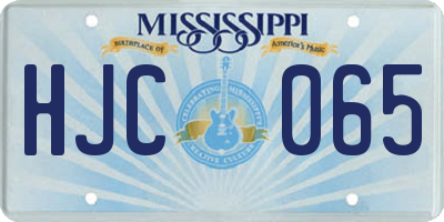 MS license plate HJC065