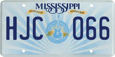MS license plate HJC066