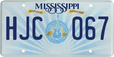 MS license plate HJC067