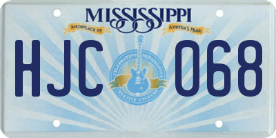 MS license plate HJC068