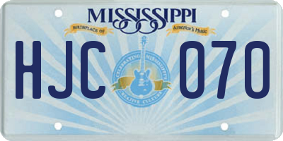 MS license plate HJC070