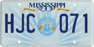 MS license plate HJC071