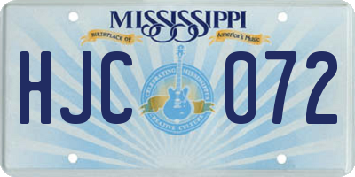MS license plate HJC072