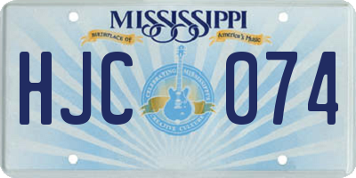 MS license plate HJC074