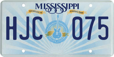 MS license plate HJC075