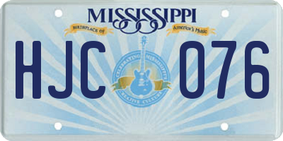MS license plate HJC076