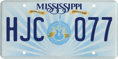 MS license plate HJC077