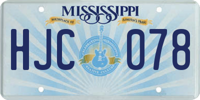 MS license plate HJC078