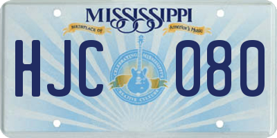 MS license plate HJC080