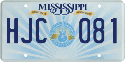 MS license plate HJC081