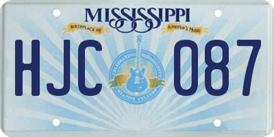 MS license plate HJC087
