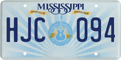 MS license plate HJC094