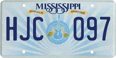 MS license plate HJC097