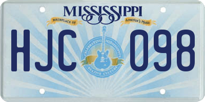MS license plate HJC098