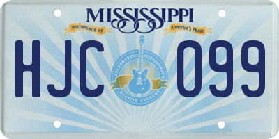MS license plate HJC099