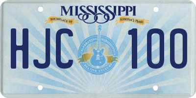 MS license plate HJC100