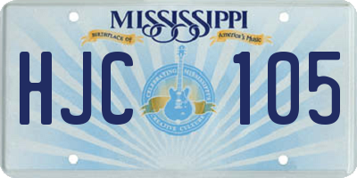 MS license plate HJC105