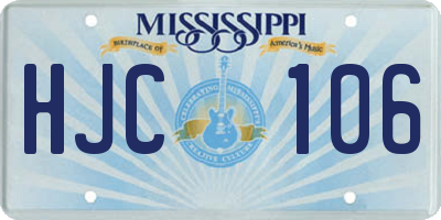 MS license plate HJC106
