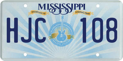 MS license plate HJC108