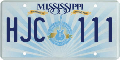 MS license plate HJC111